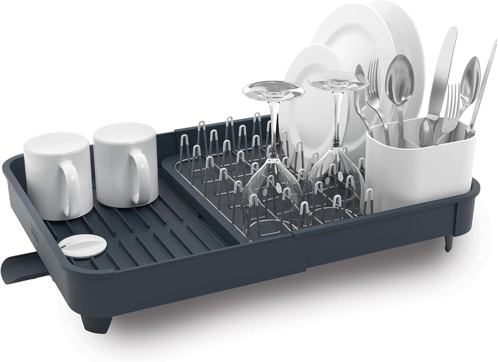 Joseph Joseph Extendable Dish Drying Rack with Expanding Dual Parts, Non-Scra...
