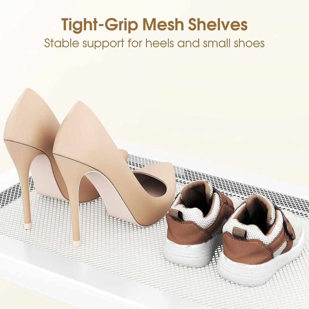 SAYZH 2-Tier Expandable Shoe Rack for Closet, Adjustable Metal Shoe Organizer...