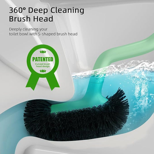 HAMITOR Toilet Bowl Brush Holder Set: Bathroom Deep Cleaning Toilet Cleaner - Image 2