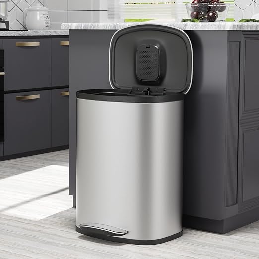 13 Gallon Stainless Steel Foot Pedal Large Trash Can - Image 8