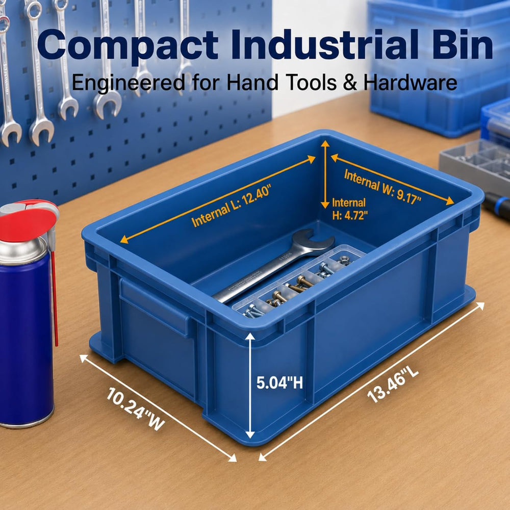 3-Pack Heavy Duty Part Bins, Stackable Tool Storage Bin for Hardware