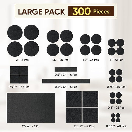 BALEINE 300PCS Felt Furniture Pads, Scratch-Reducing Floor Protectors - Image 2