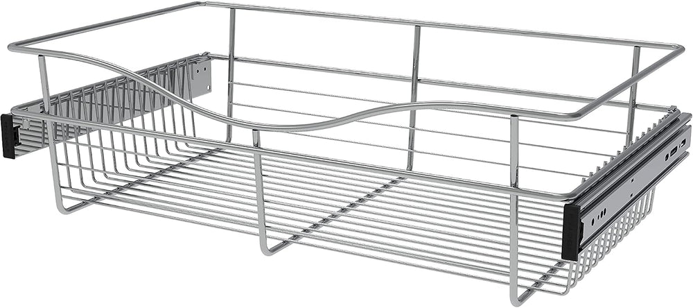 REV-A-SHELF Chrome 24" Wire Pullout Basket for 14" Deep Closet - 7&...