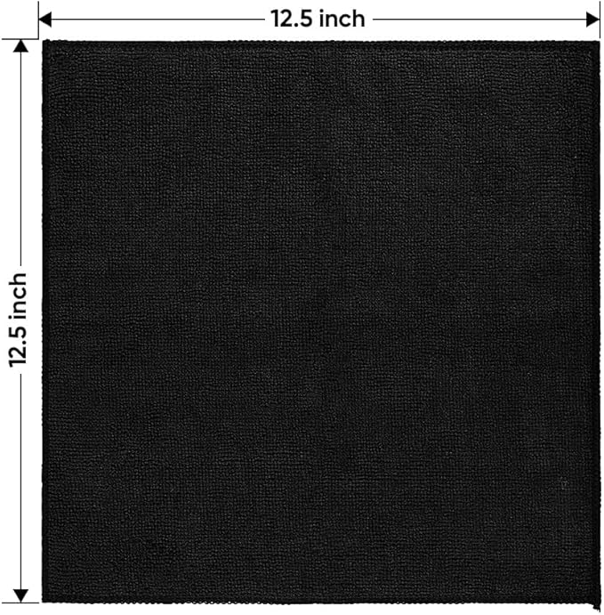HOMEXCEL Black Microfiber Cleaning Cloth 12 Pack, 12.5 x 12.5 inch Microfiber - Image 7