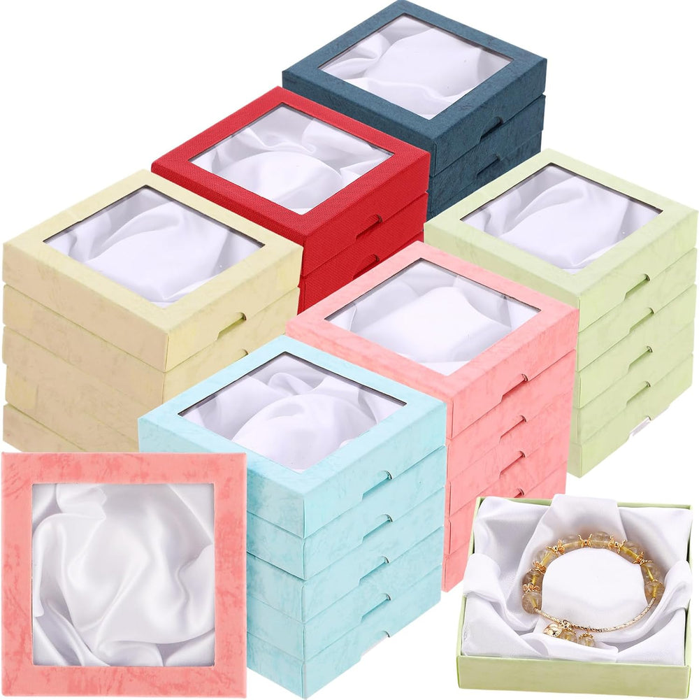 Yeaqee 48 Pcs Jewelry Gift Boxes Bulk, 3.5 in Square Cardboard