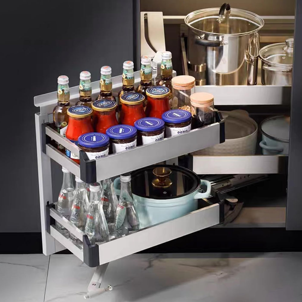 Gdrasuya10 2 Tier Corner Blind Cabinet Pull Out Organizer, 4 Shelves Corner P...