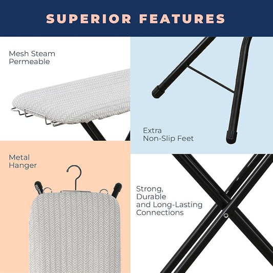 Ironing Board with Iron Rest, Iron Board with 3 Layers Extra Thick Cover - Image 2
