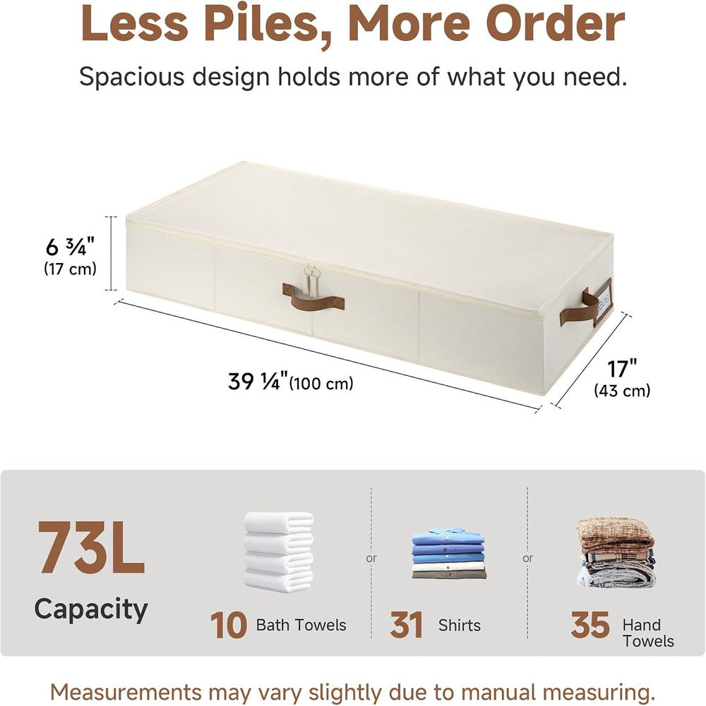 StorageWorks 7 Inch Low Profile Under Bed Clothes Storage Bins with Lids