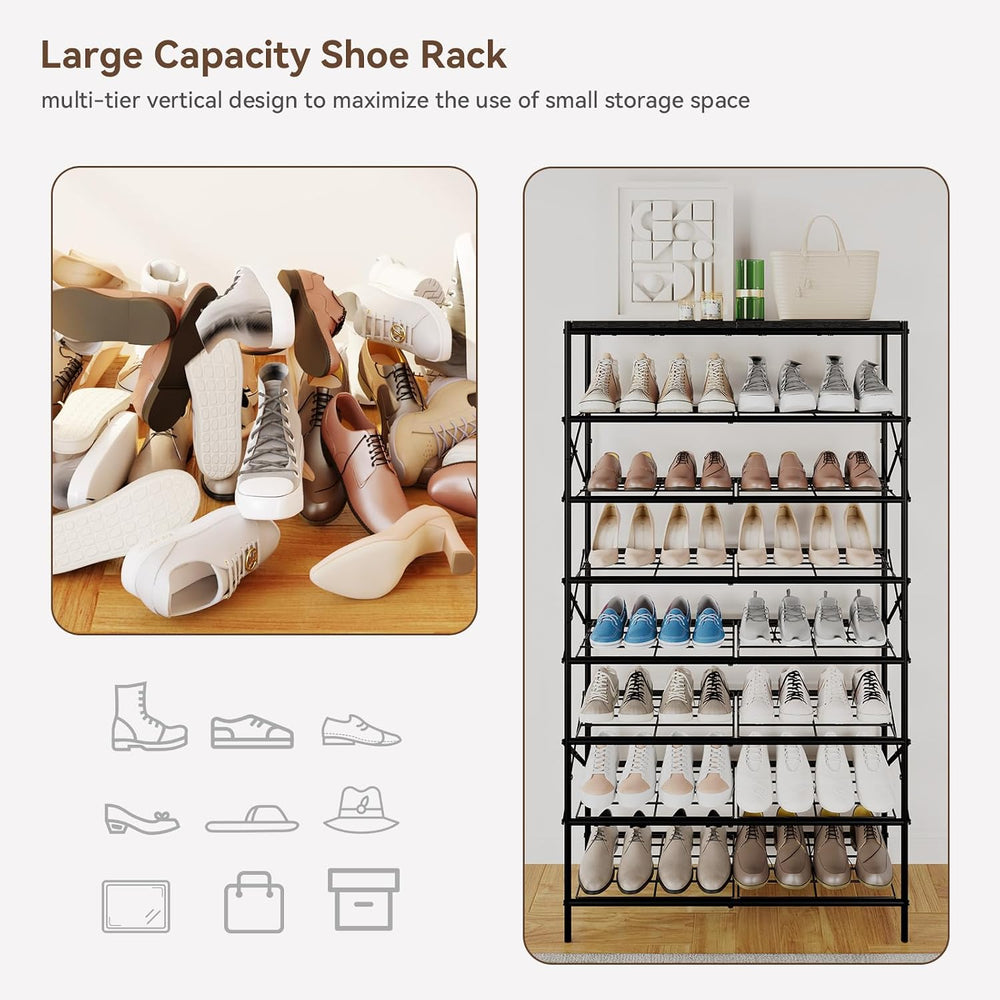 IBUYKE 8 Tier Shoe Rack, Large Capacity Shoe Storage Organizer for 32 Pairs o...
