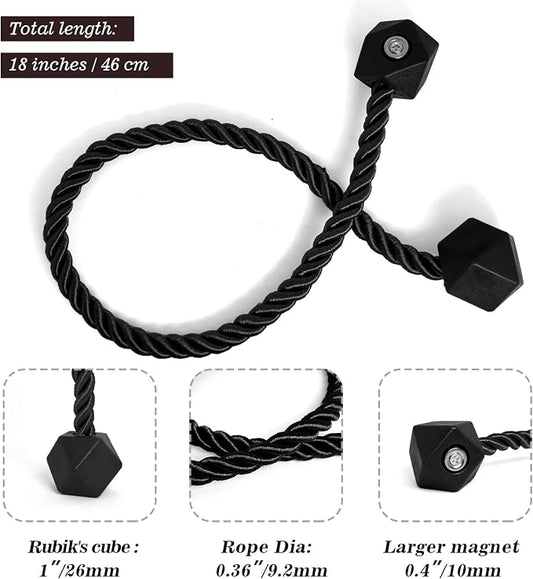 Hion Magnetic Curtain Tiebacks Black 6 Pack, Curtain Tiebacks Buckles Holdbacks - Image 2