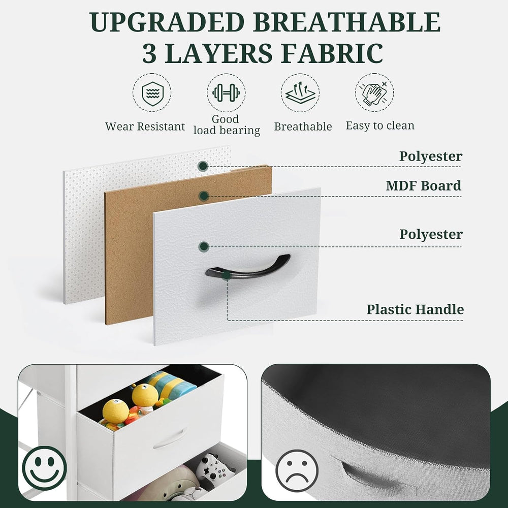 8-Drawer Dresser for Bedroom, Anti-Tip Tall Storage Organizer
