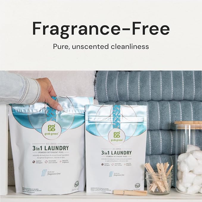 Grab Green 3-in-1 Laundry Detergent Pods, Fragrance Free, Plant and Mineral - Image 8