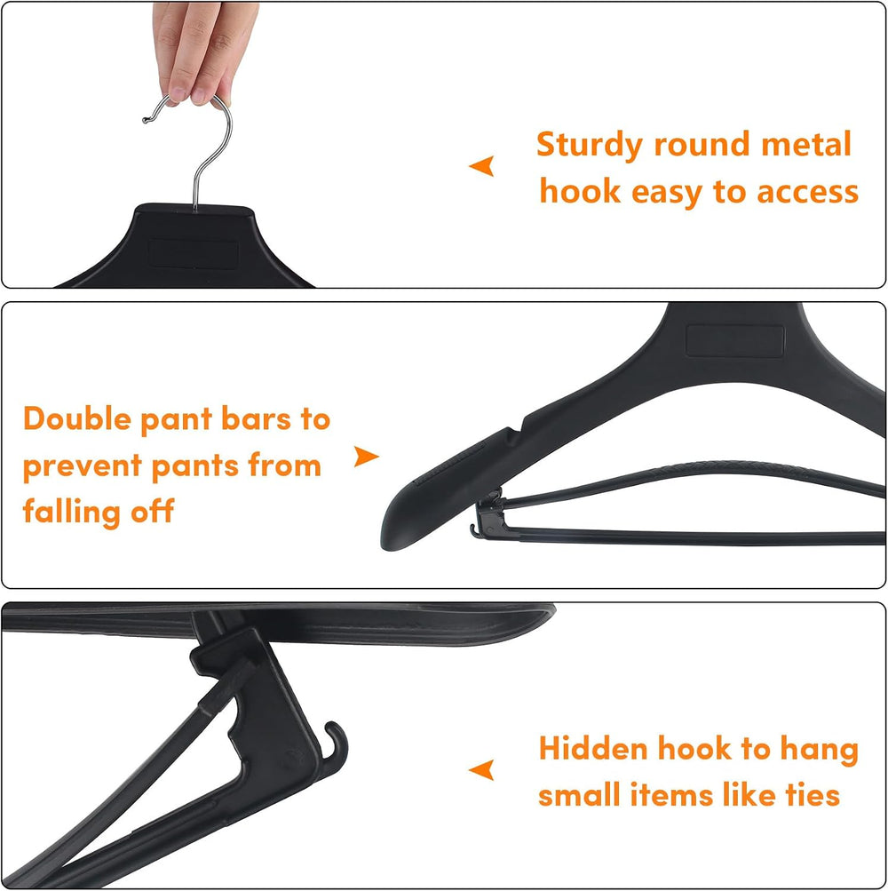 DEDU Suit Hangers for Men 20 Pack, Coat Hangers Non Slip Width 17.7", Bl...
