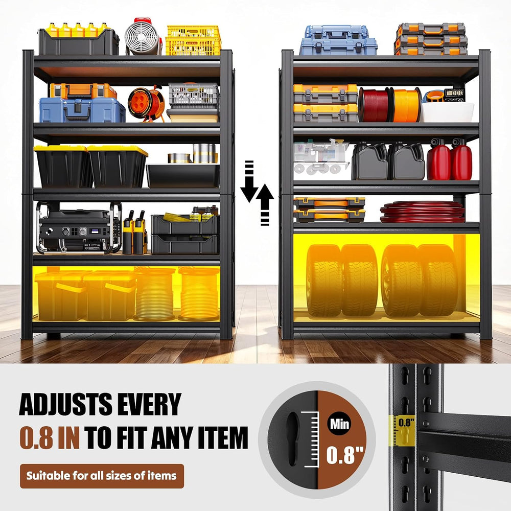 2Pack Storage Shelves, Garage Shelving,Adjustable Heavy Duty Shelving Unit,5T...