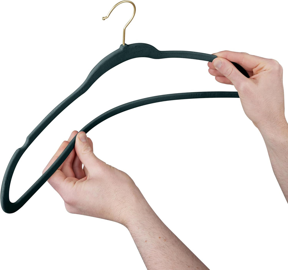 Simplify Slim Velvet Gold Hook Clothes Hangers | 100 Pack | Non-Slip| Closet ...