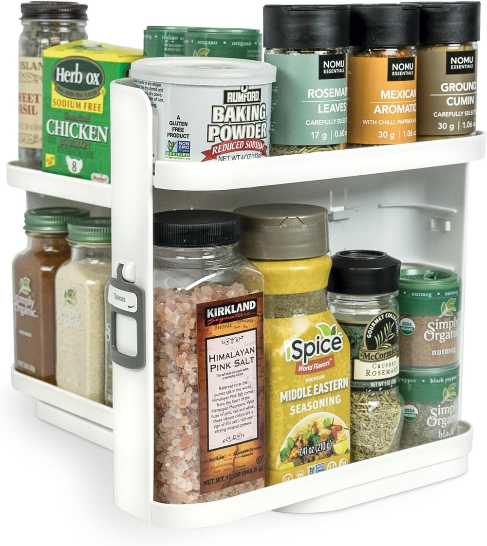 Cabinet Caddy SNAP! Spice Rack Organizer for Cabinet, 4 Adjustable Shelves