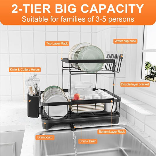 Dish Drying Rack Two-Tier Drying Rack - Image 2