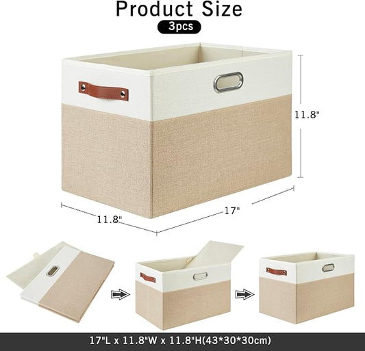 Large Collapsible Fabric Storage Bins - Image 2