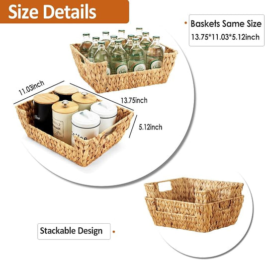 Water Hyacinth Wicker Basket 2 Pack - Image 2