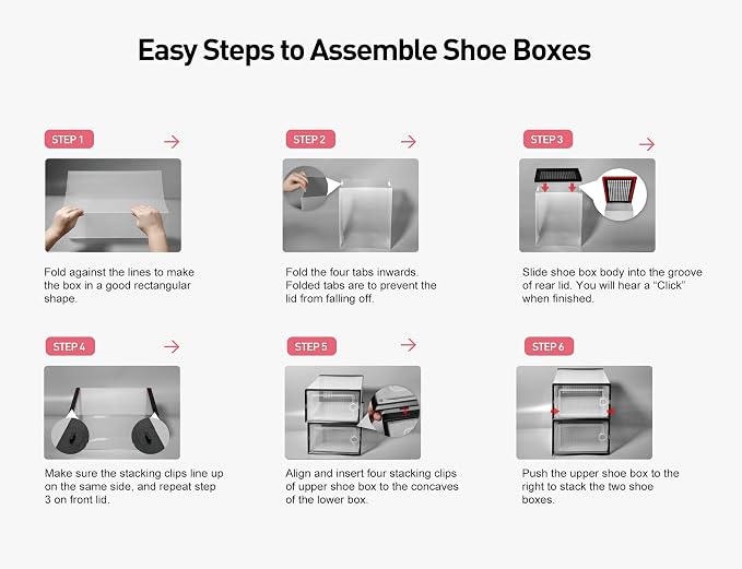 Kuject X-Large Shoe Storage Boxes Organizers Clear Plastic Stackable 12 Pack