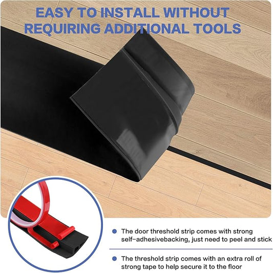 Floor Transition Strip Vinyl Door Threshold Ramp Self Adhesive Carpet Edging - Image 2