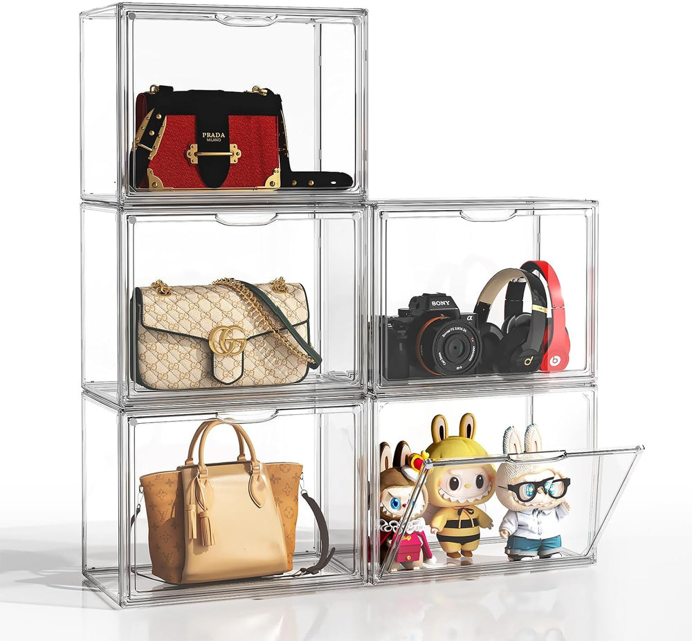 Clear Purse Organizer for Closet, 5 Pack Handbag Storage Organizer, Acrylic D...