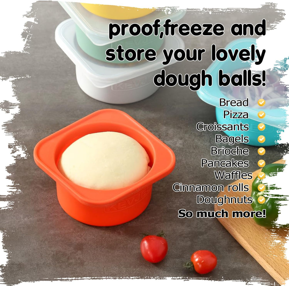 PLUS Large 1000ml Pizza Dough Proofing Boxes for DIY Artisan Pizza, Food Grad...