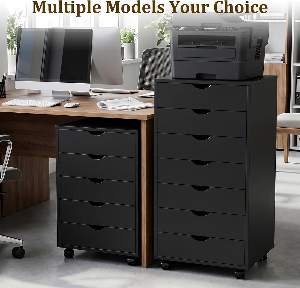 5 Drawer Mobile File Cabinet, Under Desk Storage Cabinet with Wheels