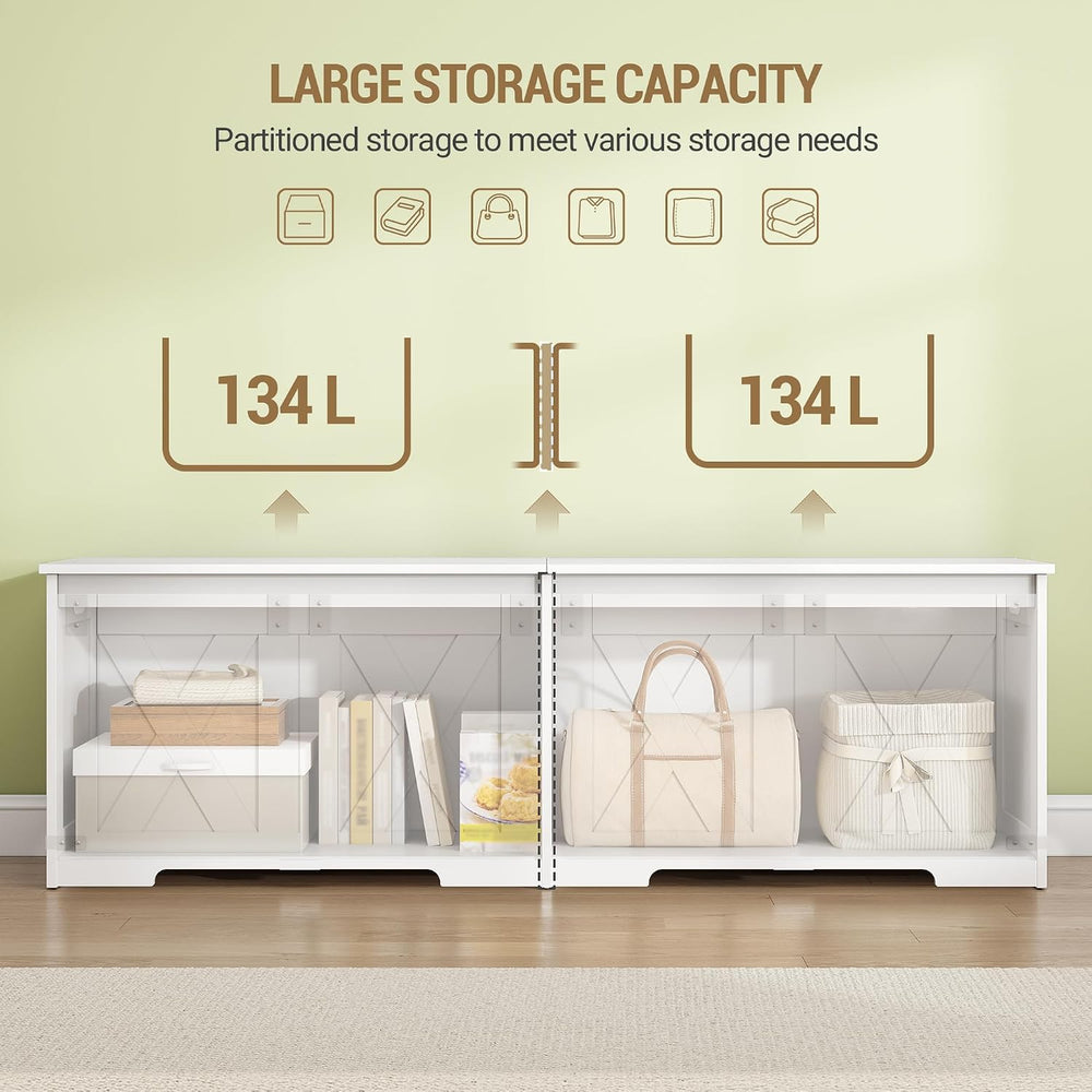 Hzuaneri 59" Modern Farmhouse Storage Chest and Bench | 70 Gal | 330lb Seat