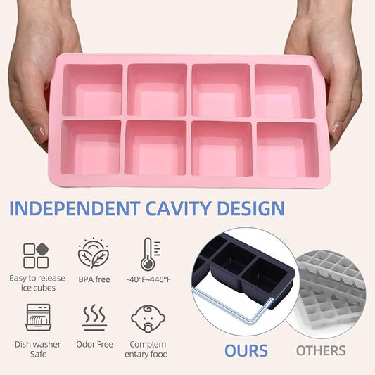 2 Pack Silicone 2 Inch Large Ice Cube Molds - Image 2