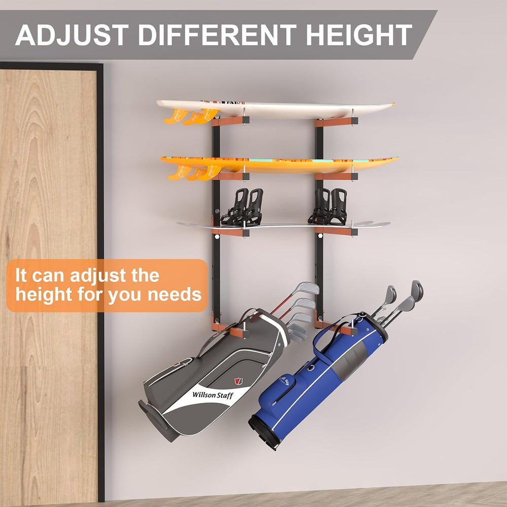 Lumber Storage Rack Wall Mount, Foldable 8-Level Wood Storage Rack