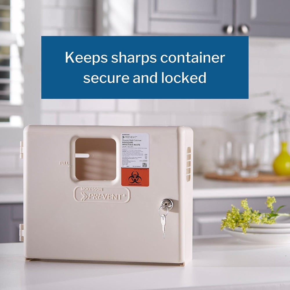 McKesson Prevent Sharps Wall Mounted Cabinet, 12.25 x 4.75 x 10 in, 1 ct