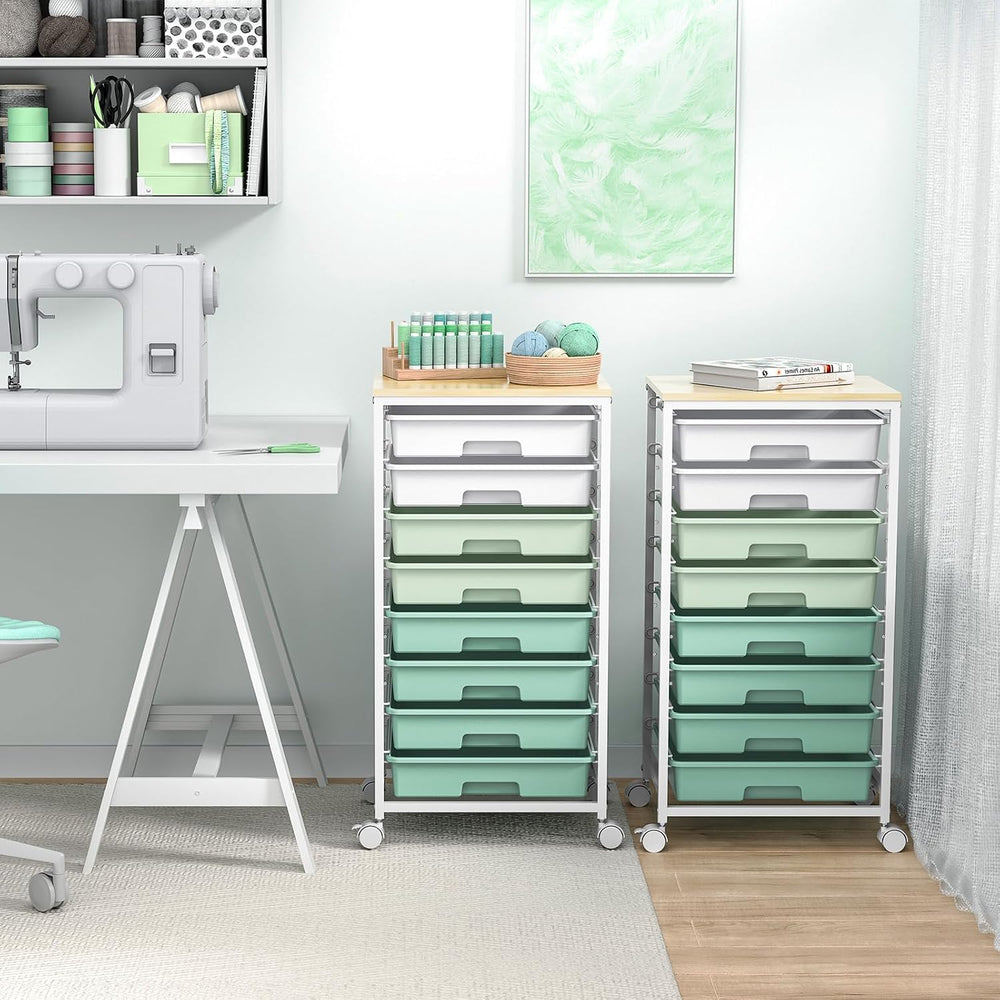 SYKIARIOL Rolling Cart with Drawers,Craft Organizers and Storage, Green