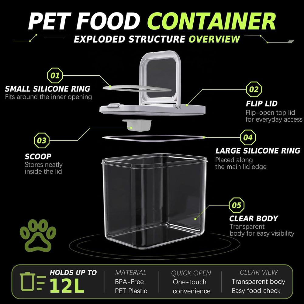 LivLab Mker Pet Food Storage Containers With Lids & Scooper