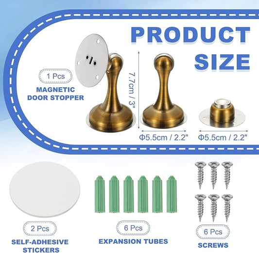 uxcell Magnetic Door Stopper, Stainless Steel Heavy Duty Door Holder, No - Image 2