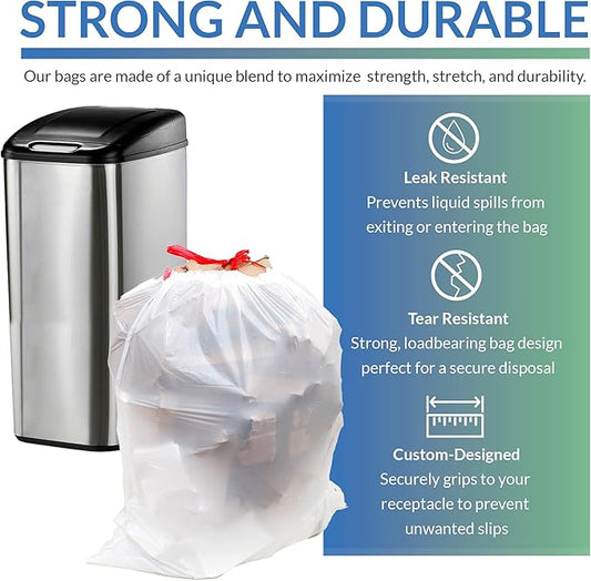 Reli. Tall Kitchen Drawstring Trash Bags 13 Gallon | 500 Count Bulk | Kitchen - Image 2
