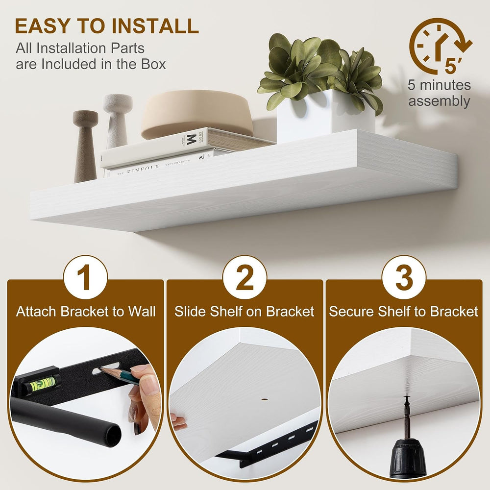 Fun Memories Floating Shelves for Wall, 20Inch Floating Shelves Set of 2, Han...