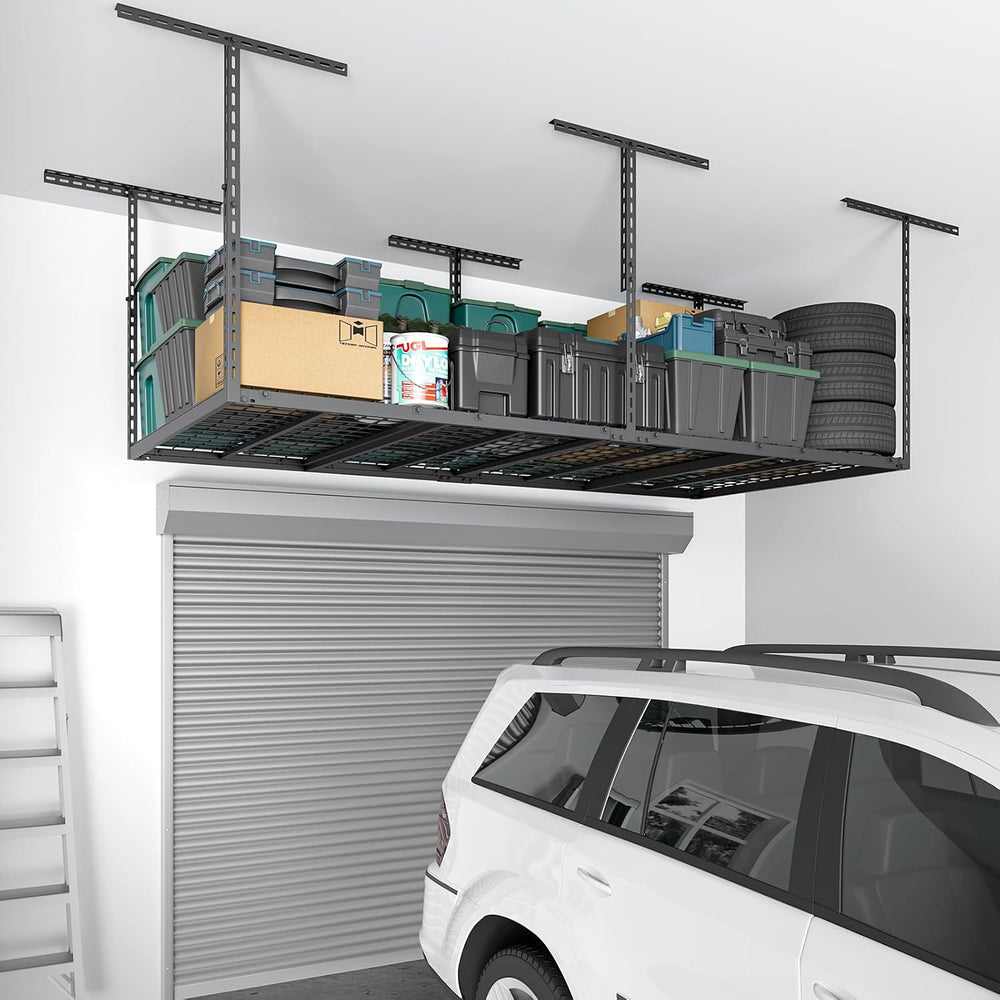 4x8 FT Overhead Garage Storage Rack,750LBS Weight Capacity