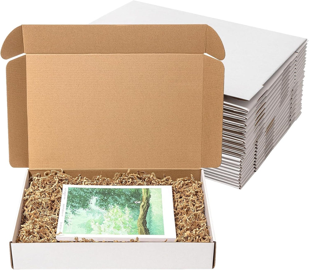 Wowxyz 17x11x3" Shipping Boxes 20 Pack White Corrugated Cardboard Box
