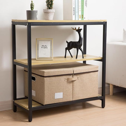 PRANDOM Storage Bins with Lids Jute Fabric Foldable Storage Boxes Organizer - Image 2