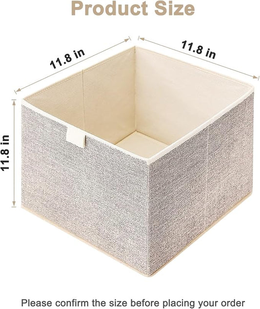 Storage Baskets, 11.8-Inch Woven Fabric Bins, Storage Cubes - Image 2