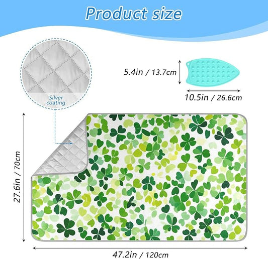 Bright Green Clover St. Patrick Ironing Mat - Image 2