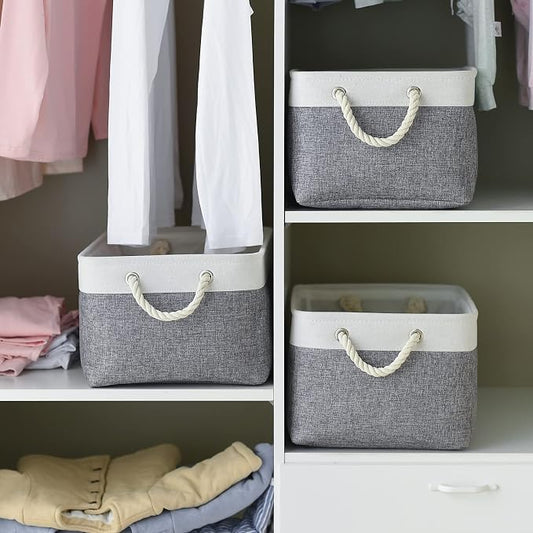 Large Storage Baskets for Shelves, Fabric Baskets for Organizing, Collapsible - Image 2