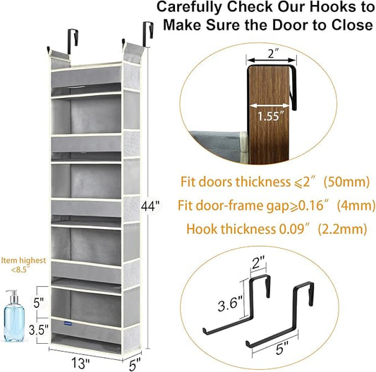 Over The Door Organizer 5-Shelves and 10 Side Pockets, Over The Door Storage - Image 2