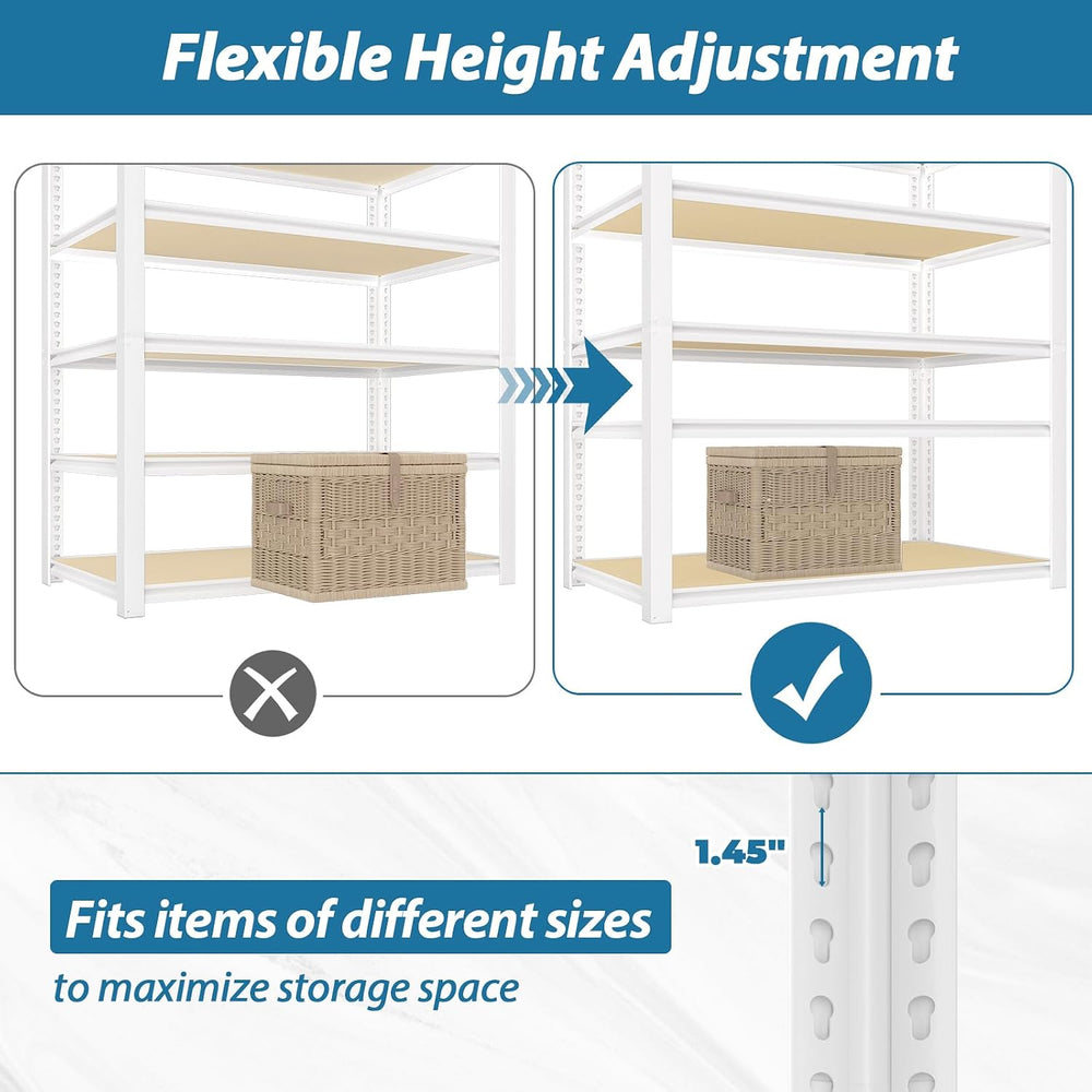 PrimeZone 36"W x 16"D x 72"H Closet Storage Shelves, 5-Tier Me...