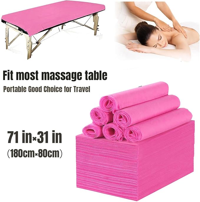 100 PCS Disposable Massage Table Sheets Spa Bed Covers 71"x31" -Non Woven - Image 7
