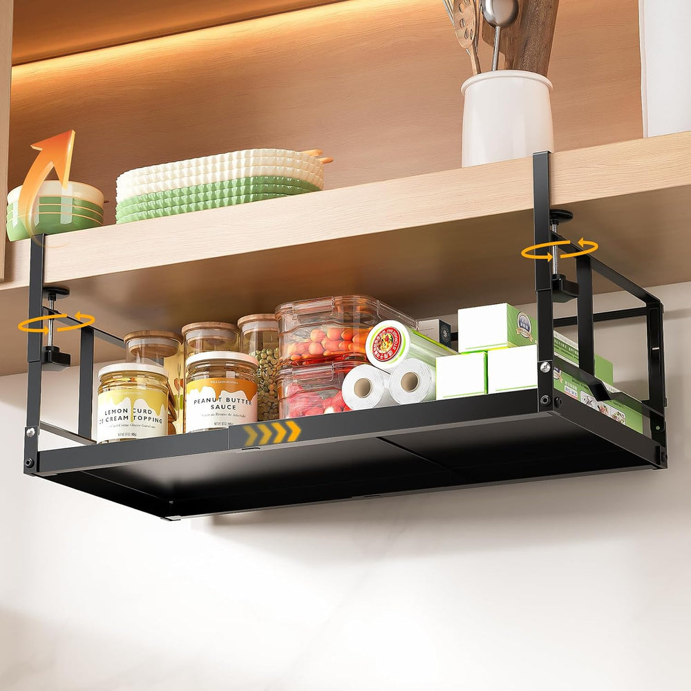PrueBox Under Shelf Storage Basket Organizer Adjustable Heavy Duty Hanging
