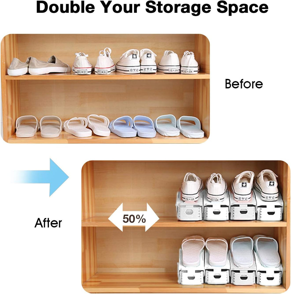 Neprock Shoe Slots Organizer, 40 Pack Adjustable Shoe Rack Stacker Storage Sp...