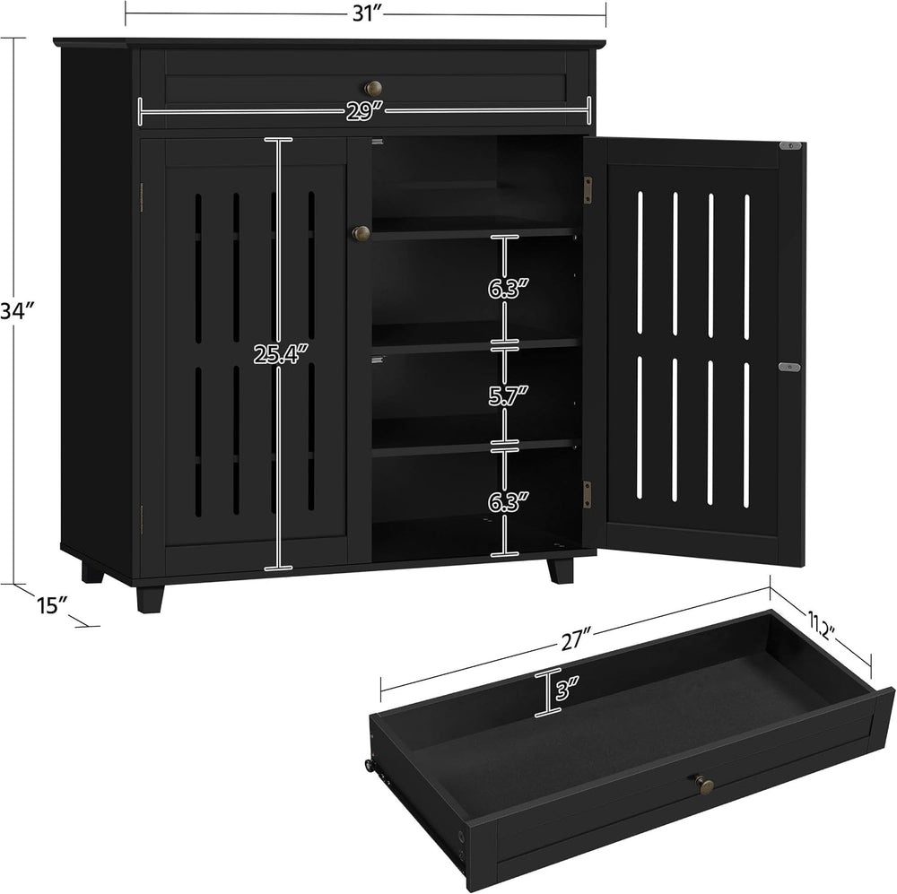 Yaheetech Kitchen Buffet Storage Cabinet for Home Office, Black