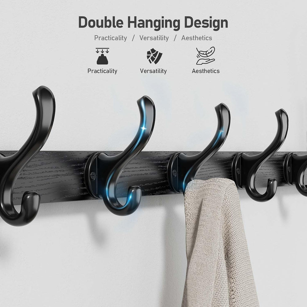 Tatub 29" Rustic Coat Rack Wall Mount with Shelf, Entryway Wall Hooks wi...
